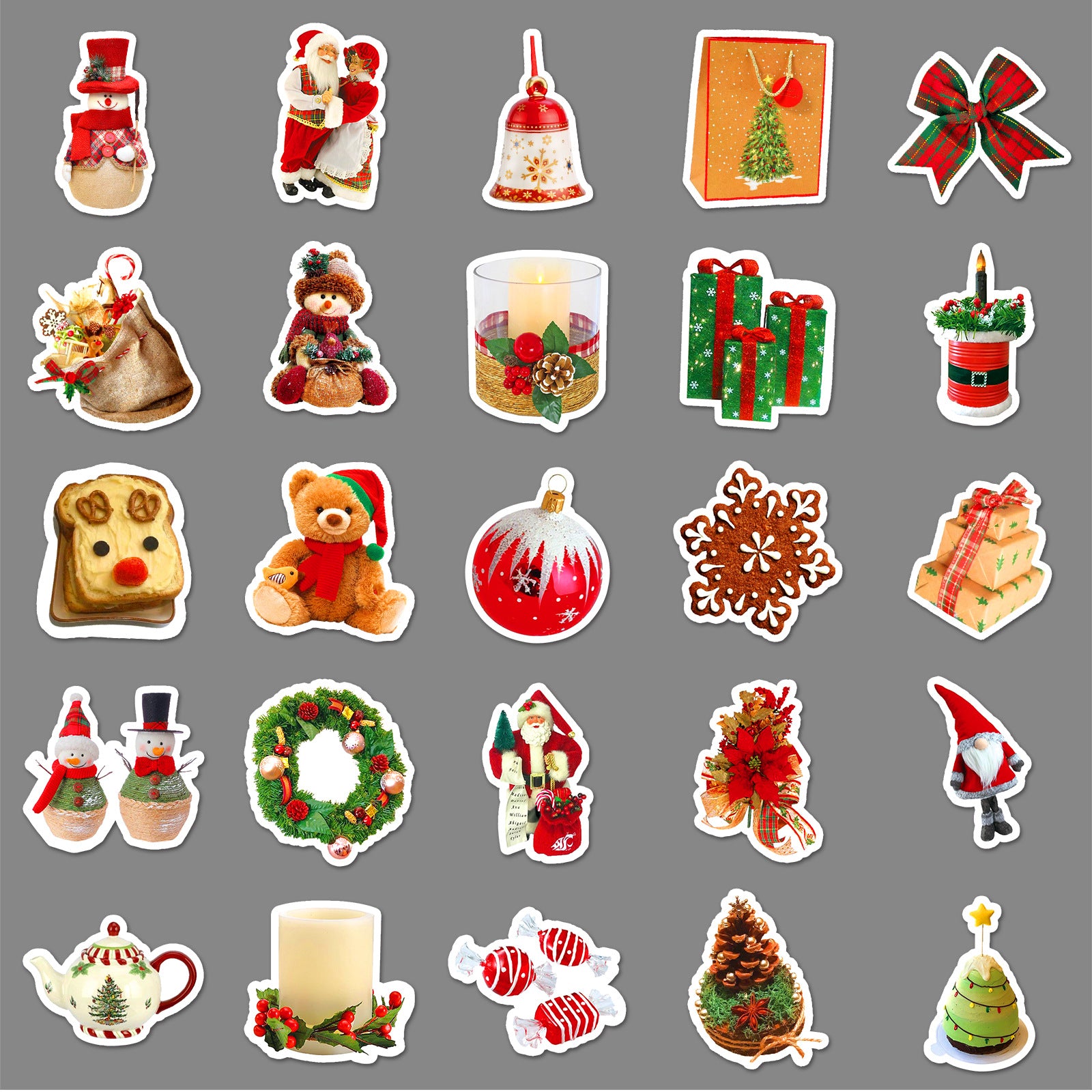 Wholesale 50pcs/ pack Christmas ins style  holiday waterproof stickers