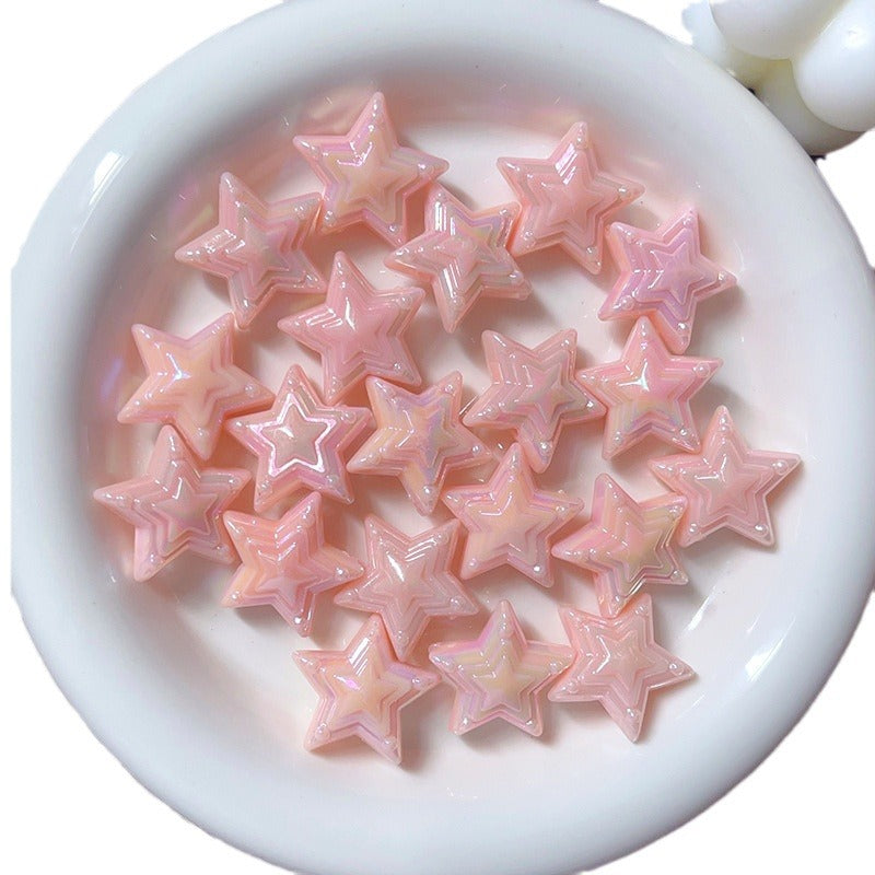 Wholesale 10pcs Color-plated UV Five-pointed Star  Acrylic Beads