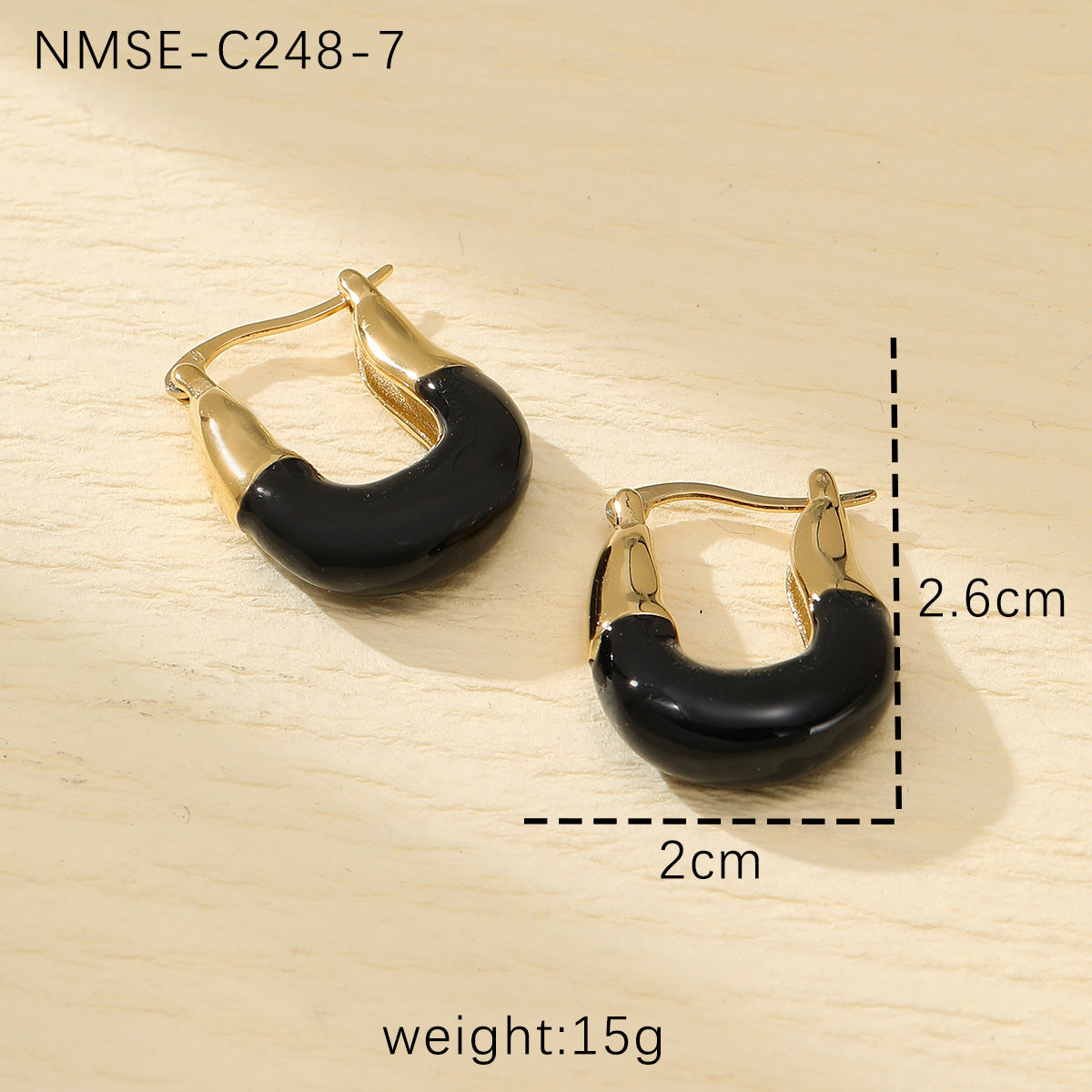 Wholesale Black heart-shaped Stainless Steel Earrings