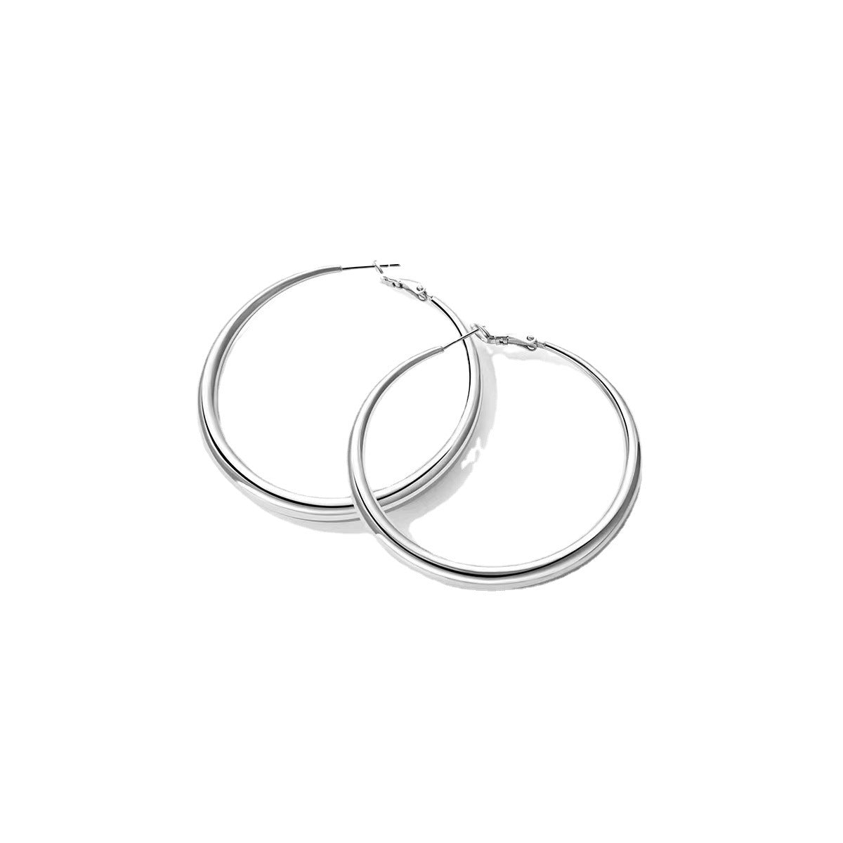Wholesale Heavy Industry Fashion Plain Hoop Simple Exaggerated Large Metal Earrings