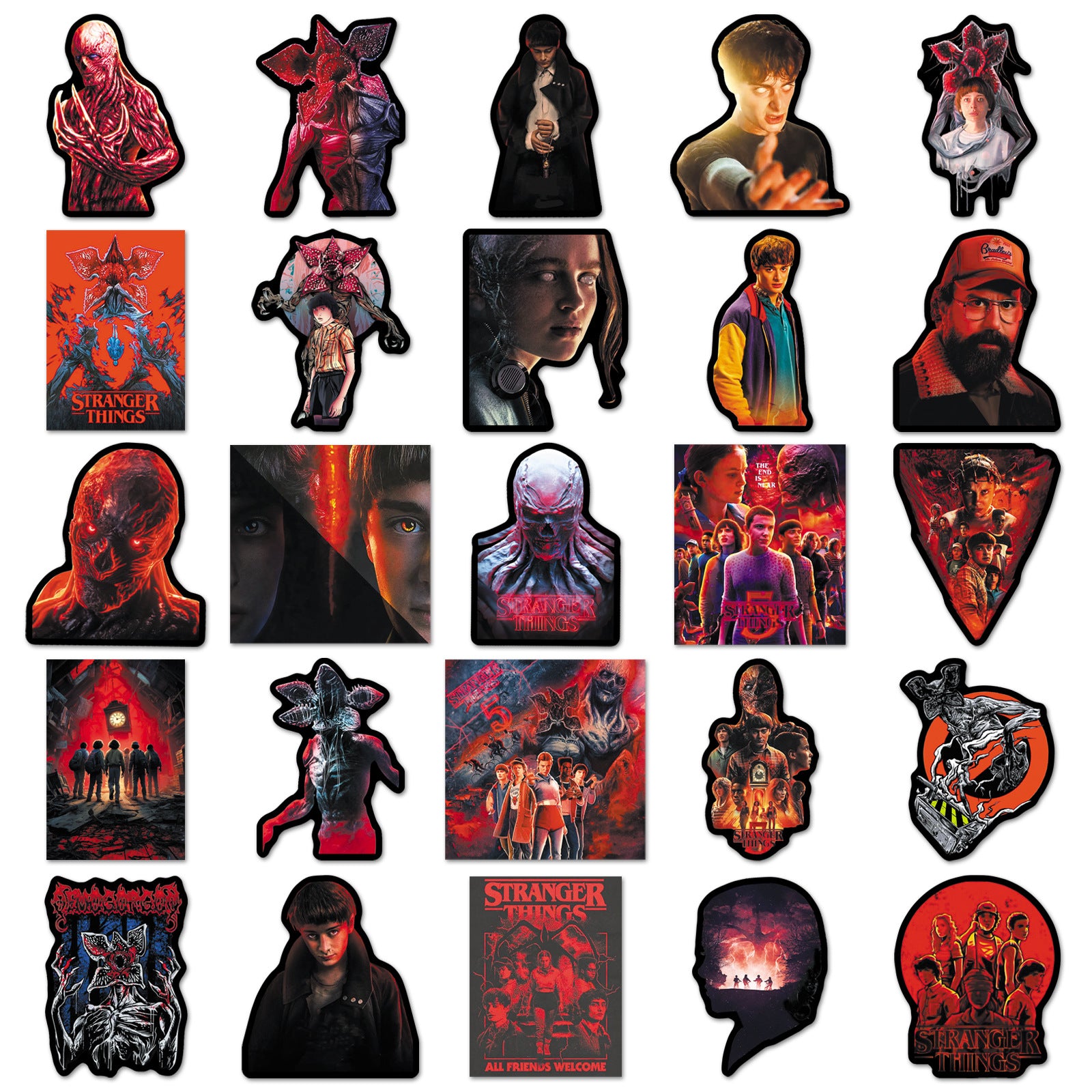 Wholesale 50pcs black and red horror character cartoons Waterproof Vinyl Stickers OLY Exclusive