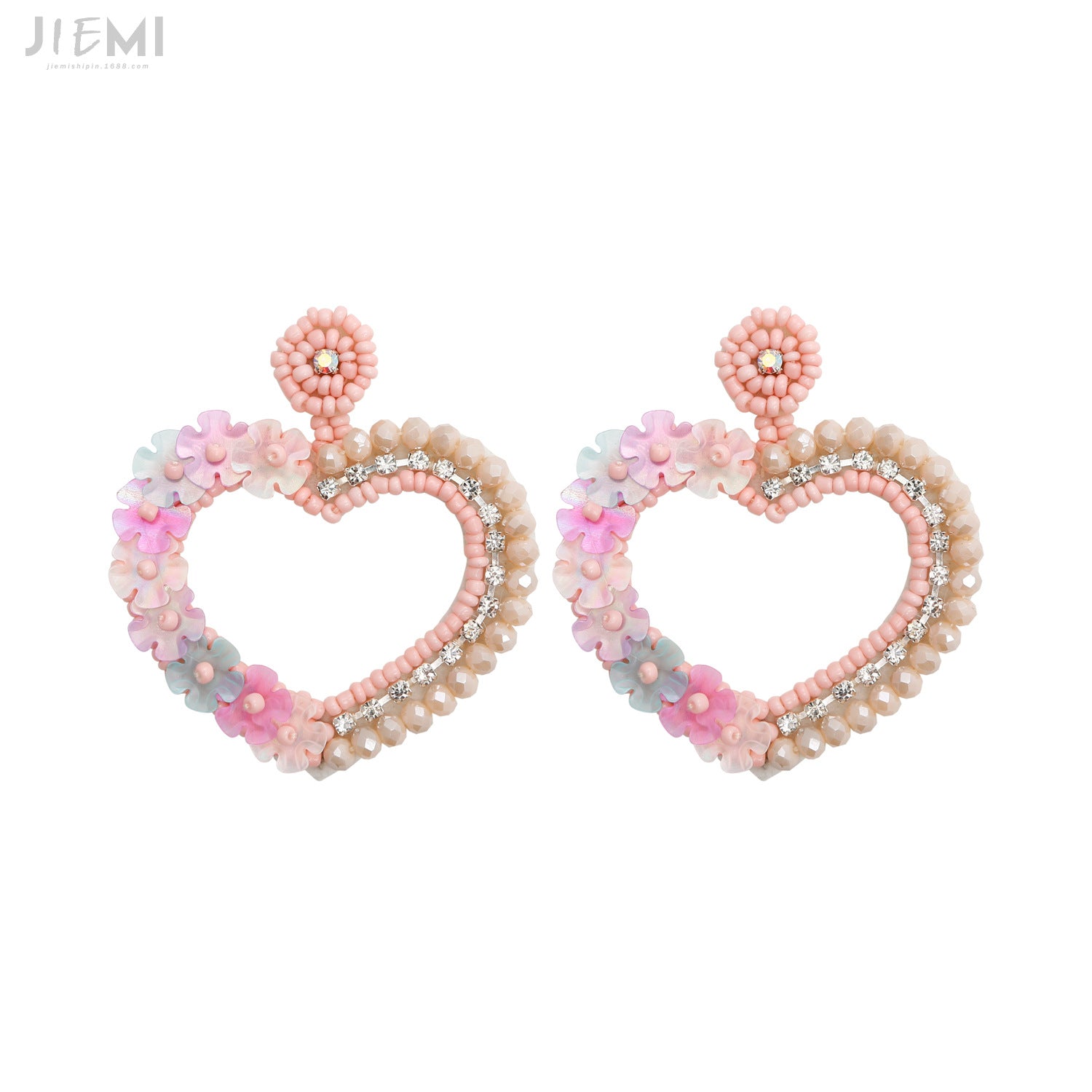 Wholesale Valentine's Day Bohemian Retro Ethnic Style Flower Sequin Love Earrings