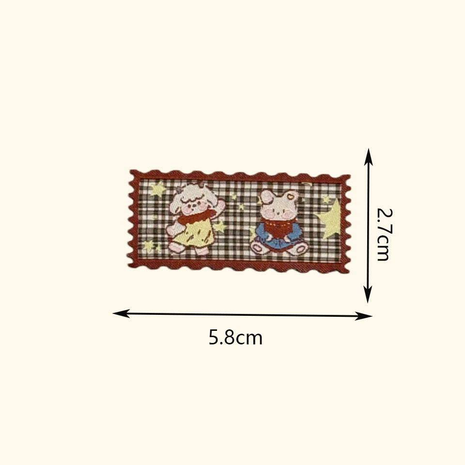 Wholesale Retro Stamp Self Adhesive Embroidered Patches DIY Craft Supply For Towels Clothing Bags