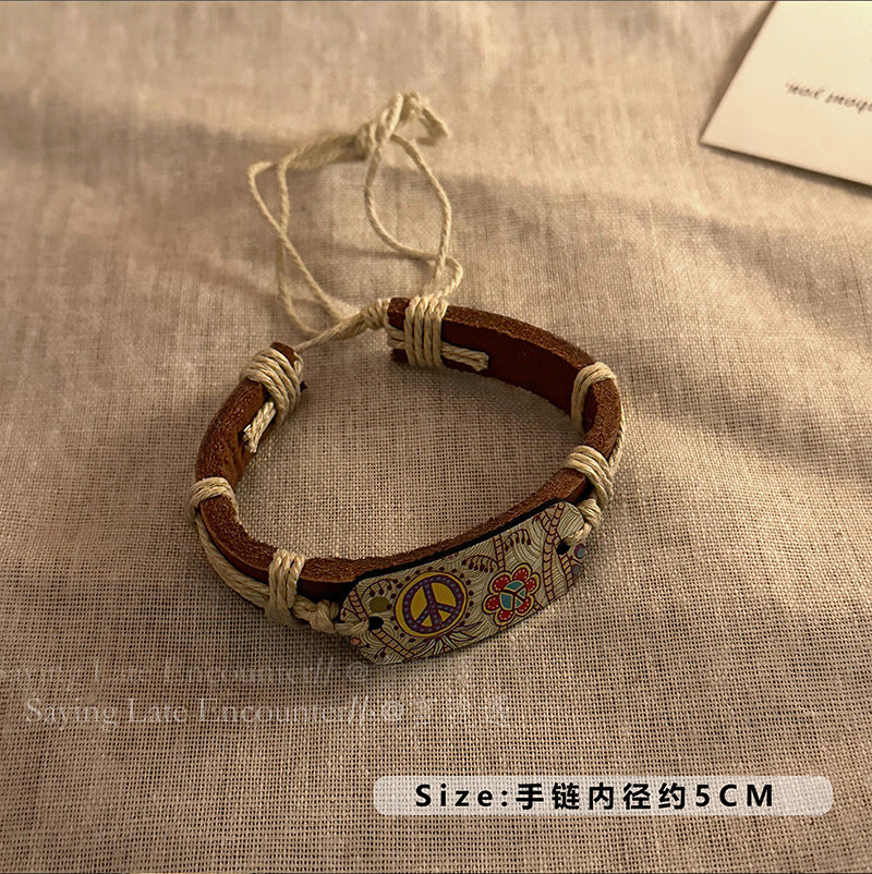 Wholesale Cowhide Woven Bohemian Style Bracelet