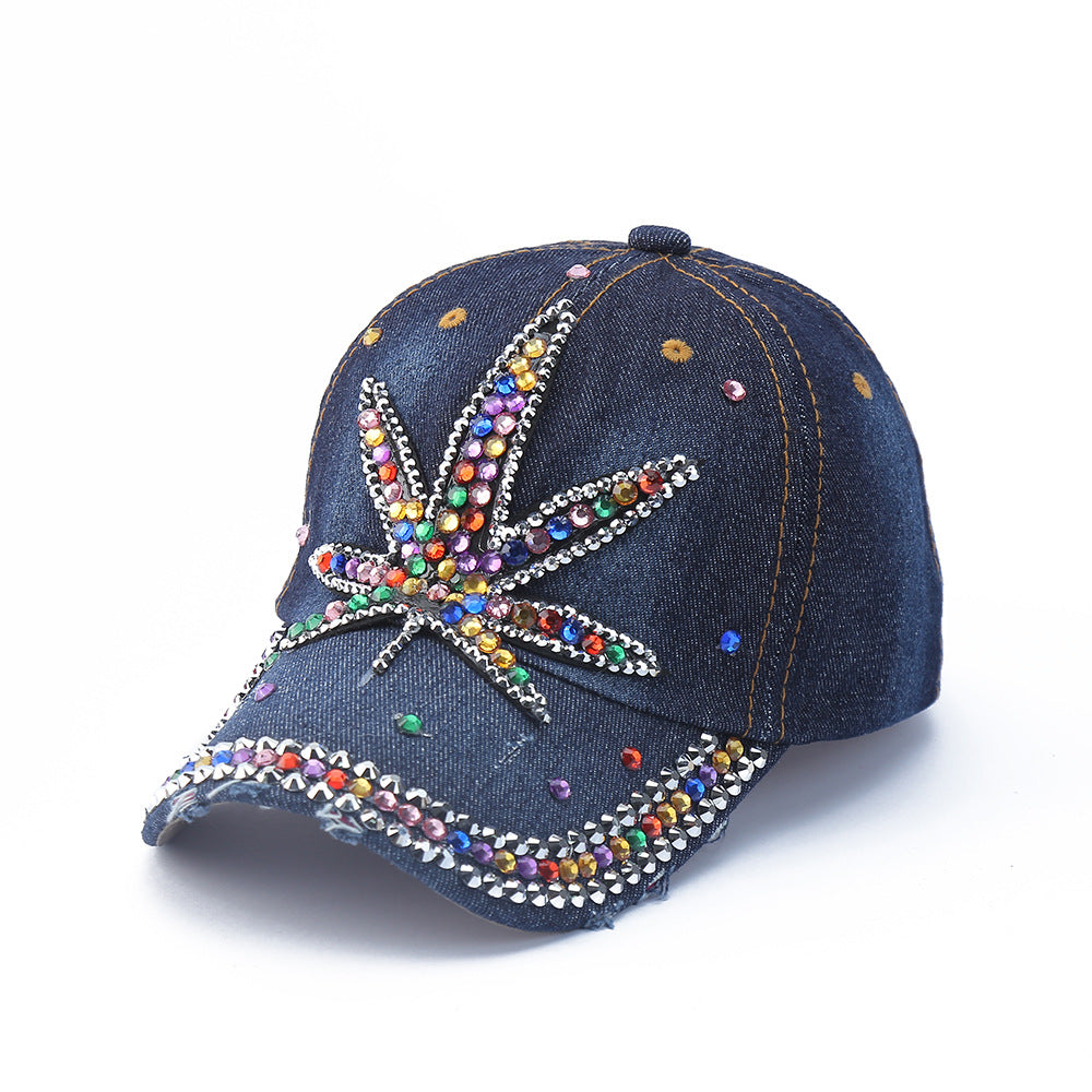 Wholesale Diamond Inlaid Denim Baseball Caps