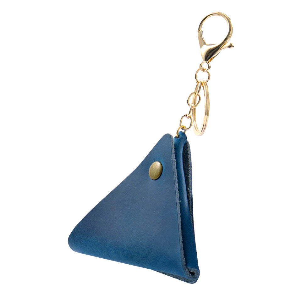 Wholesale Vintage Handmade Top Layer Cowhide Mini Coin Purse Leather Keychain