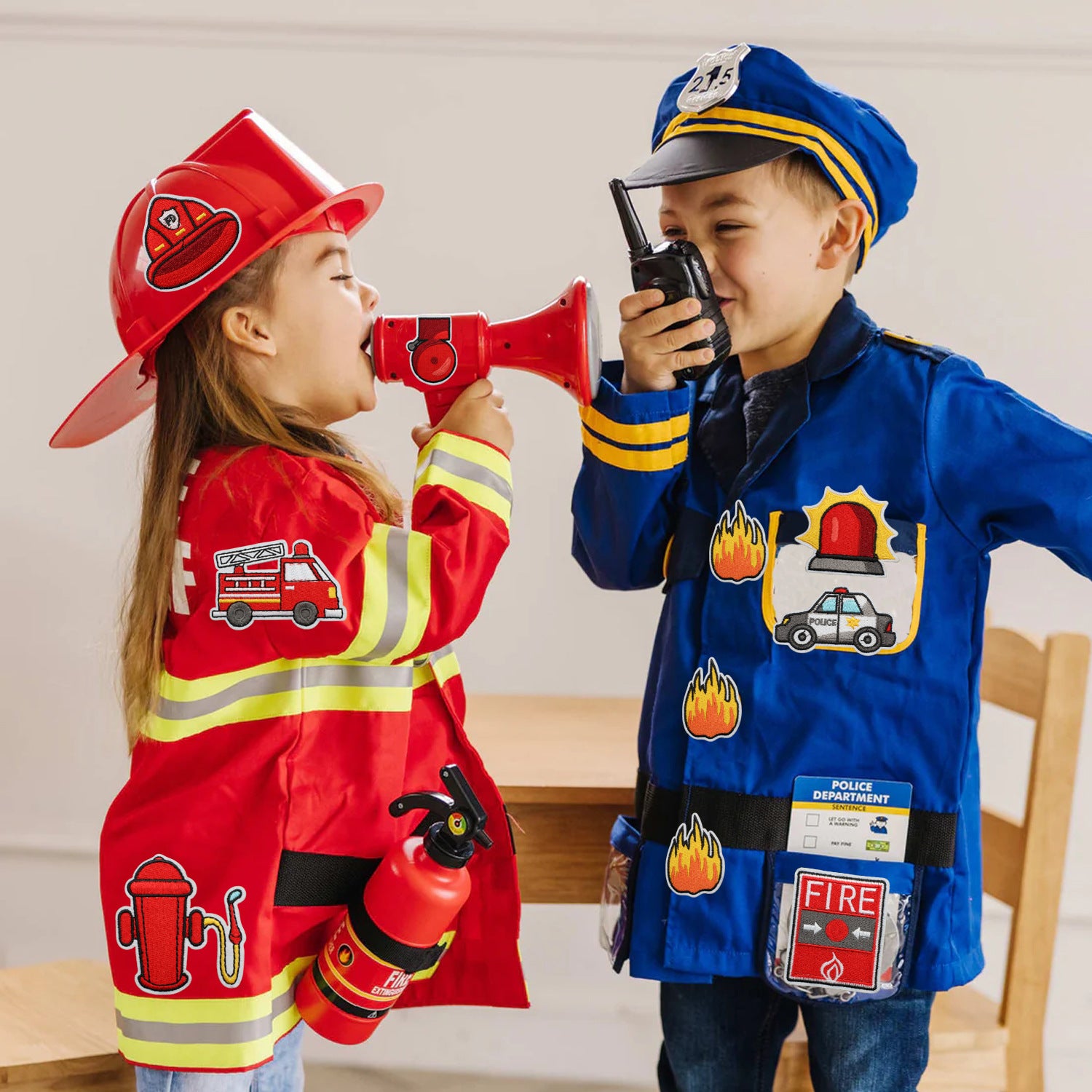 Wholesale Fire Safety Embroidered Patch Cute Fire Truck Firefighter Badge For Clothing Fashion Accessory DIY Craft Supply Boutique Gift