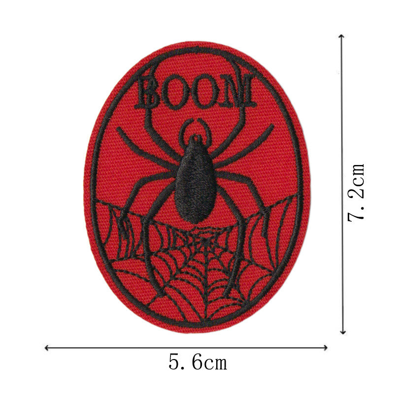 Wholesale 14Pcs Cartoon Red  Embroidered Patch Set With Letters Numbers For Towel Decoration Craft Supply