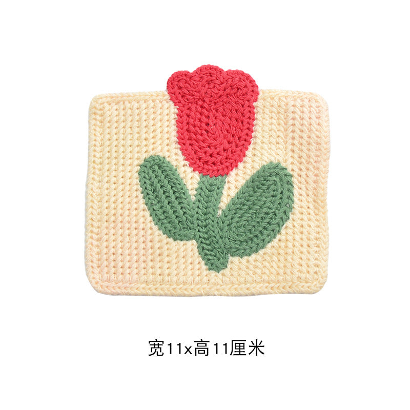 Wholesale Yarn Embroidered Tulip Hand Sewn Patch For Clothing Hats And Bags Craft Supply
