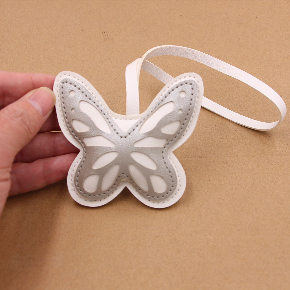 Wholesale Hollow Butterfly Artificial Leather Keychain Pendant Burgundy Bag Charm Fashion Accessory For Gifts And Car Keys