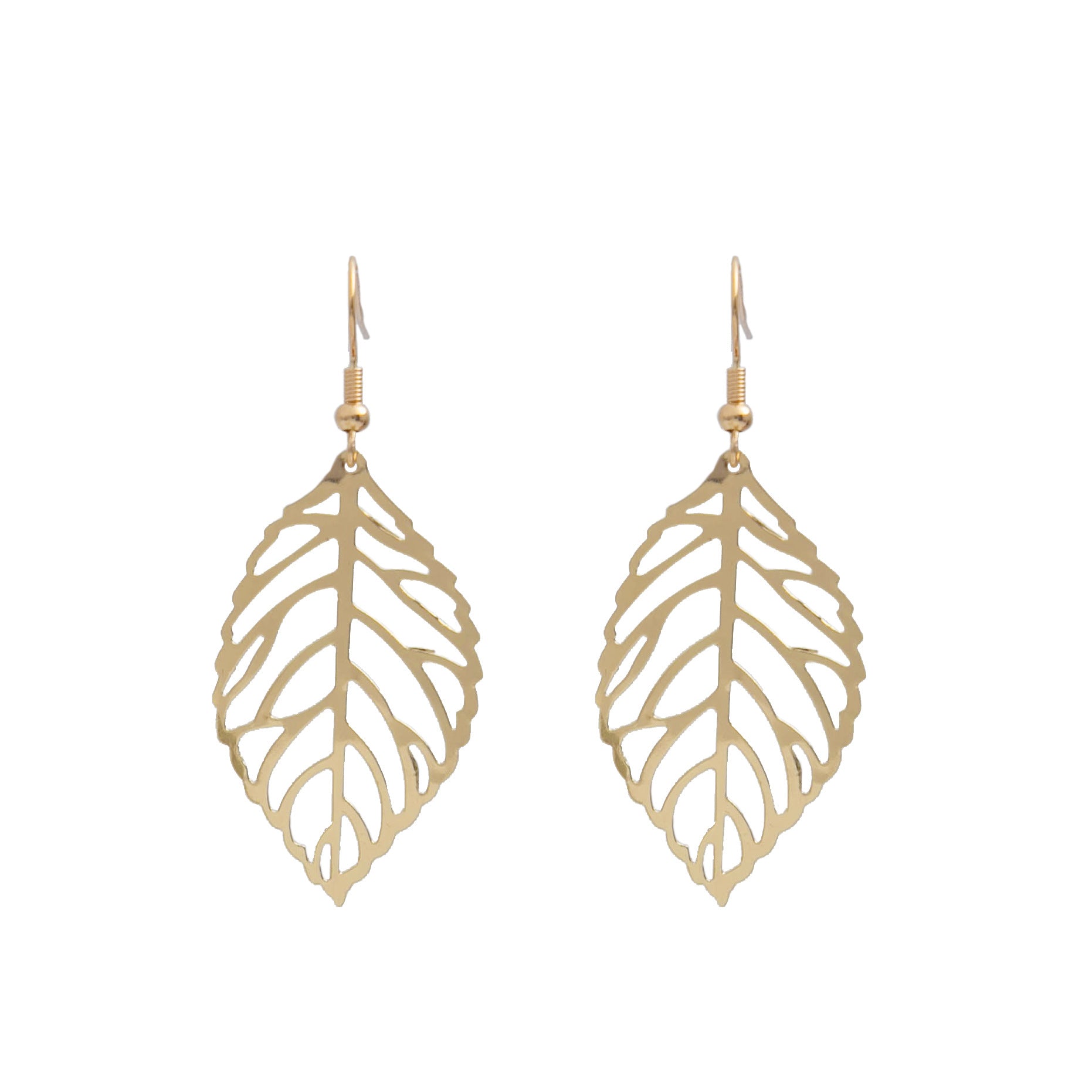 Wholesale Creative and simple forest style metal leaf earrings, ear studs and earrings