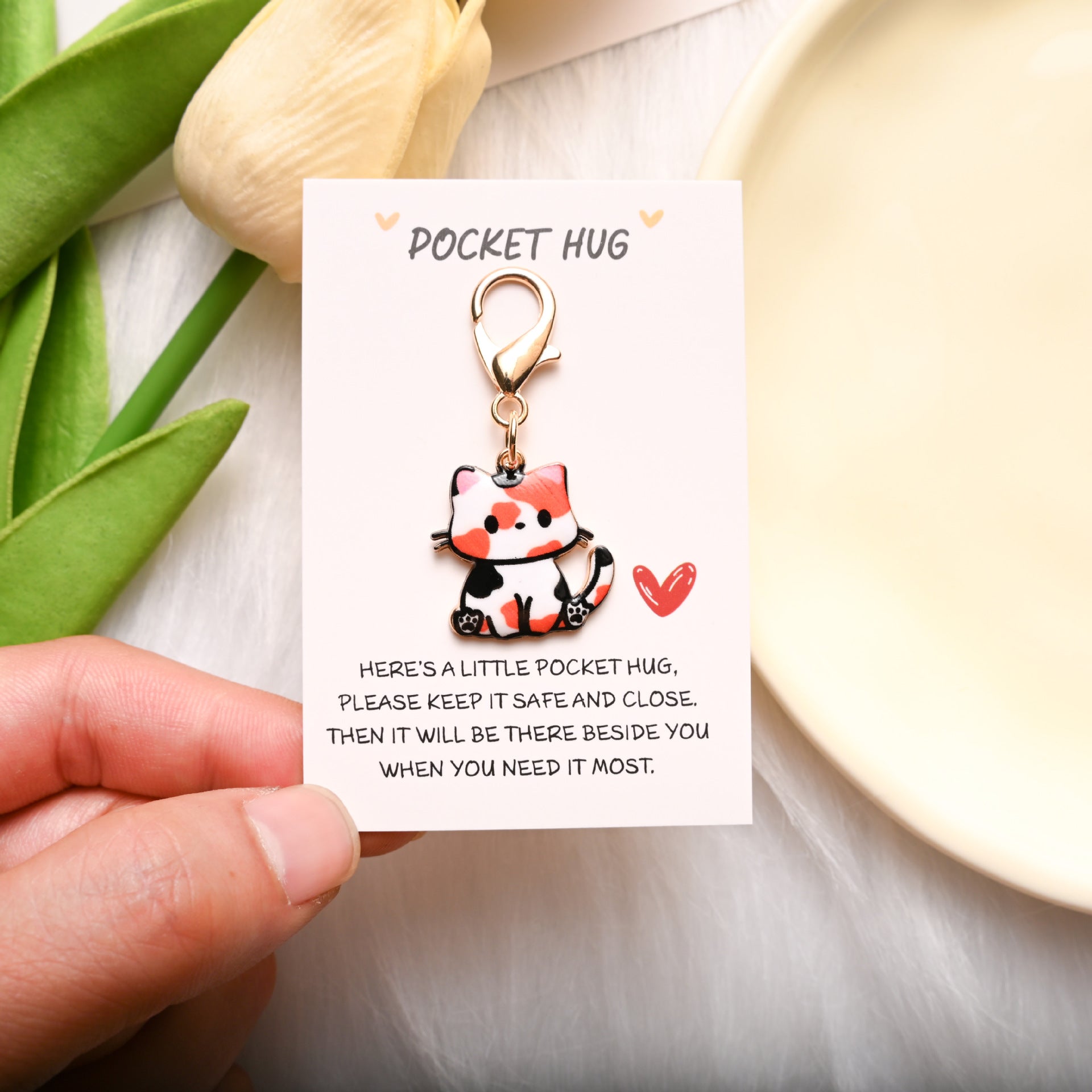 Wholesale Pocket Hug Card Cute Cartoon Cute Cat Keychain