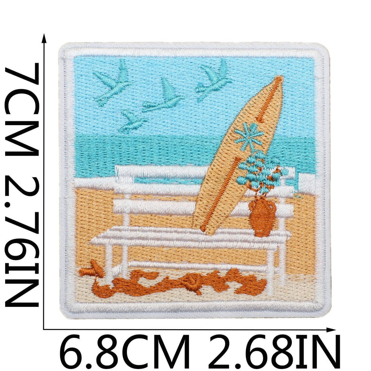Wholesale summer Pearl Shell Beach Crab Embroidery DIY Patches