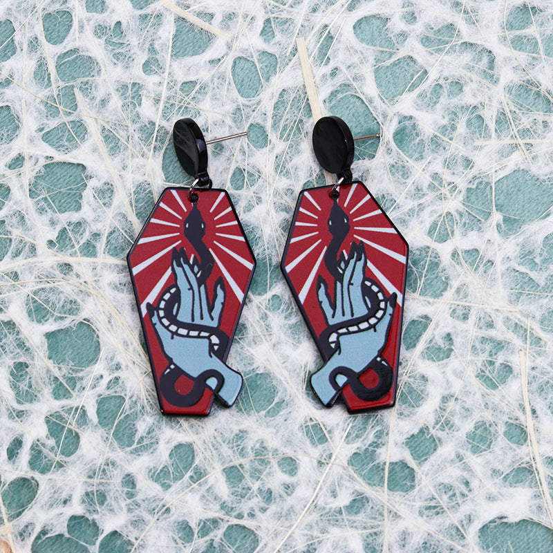 Wholesale Vintage Snake Rose Acrylic Earrings