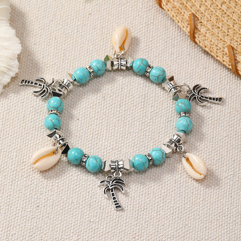 Wholesale Boho Ocean Style Colorful Shell Turquoise Bracelet