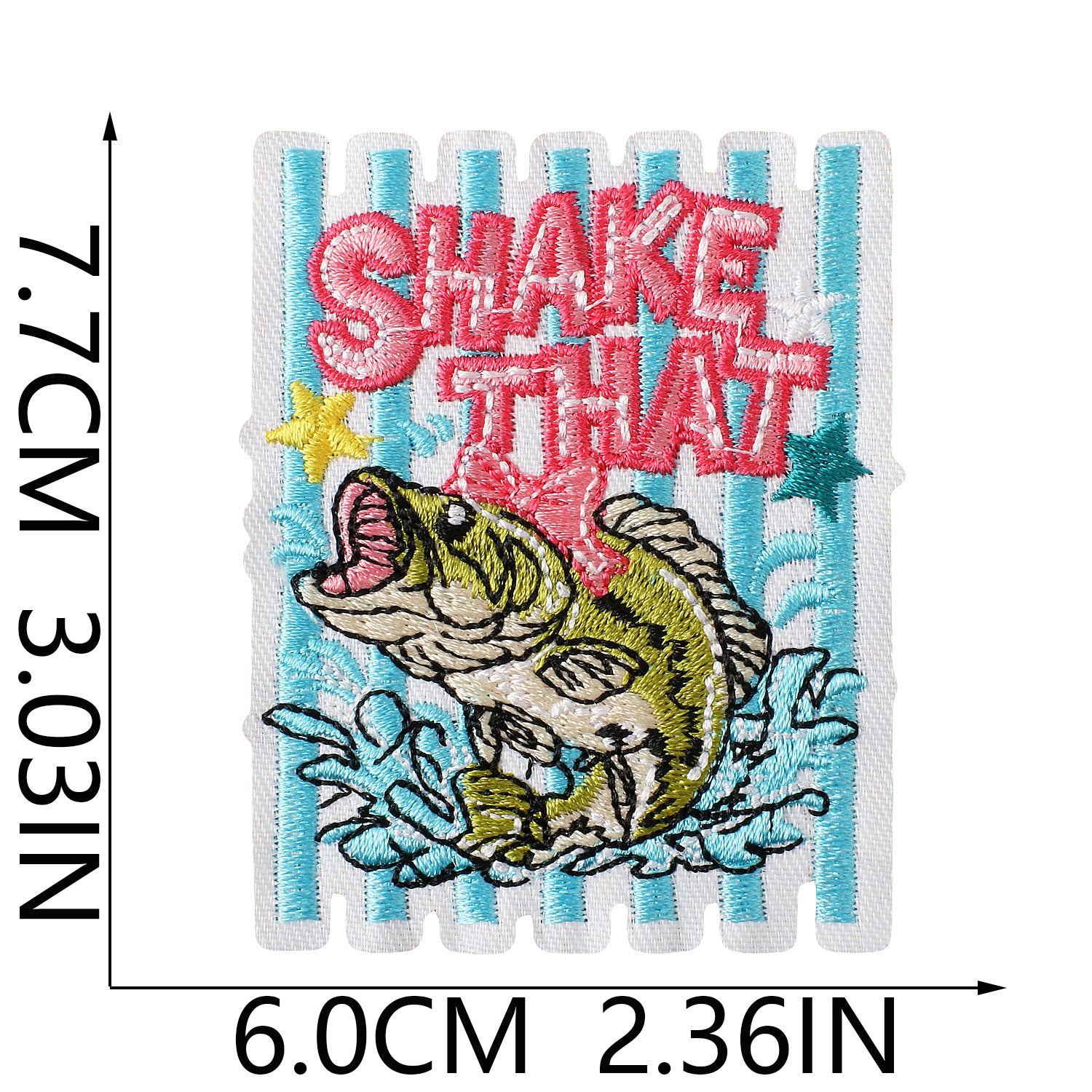Wholesale Fishing Themed Embroidered Iron On Patch Polyester Thread DIY Patch For Outdoor Clothing Bags And Hats