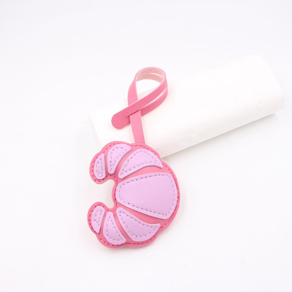 Wholesale Artificial Leather Croissant Design Cute Animal Bag Charm Pendant Handbag Decoration Party Gift Boutique Resale