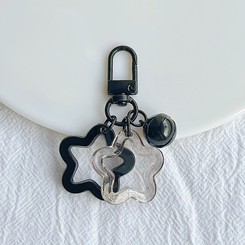 Wholesale Acrylic hollow five-pointed star keychain accessories