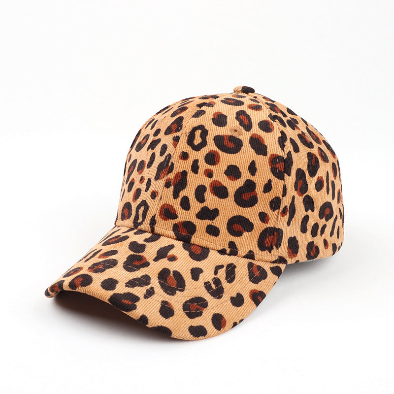 Wholesale Autumn and Winter New Corduroy Leopard Print Baseball Cap