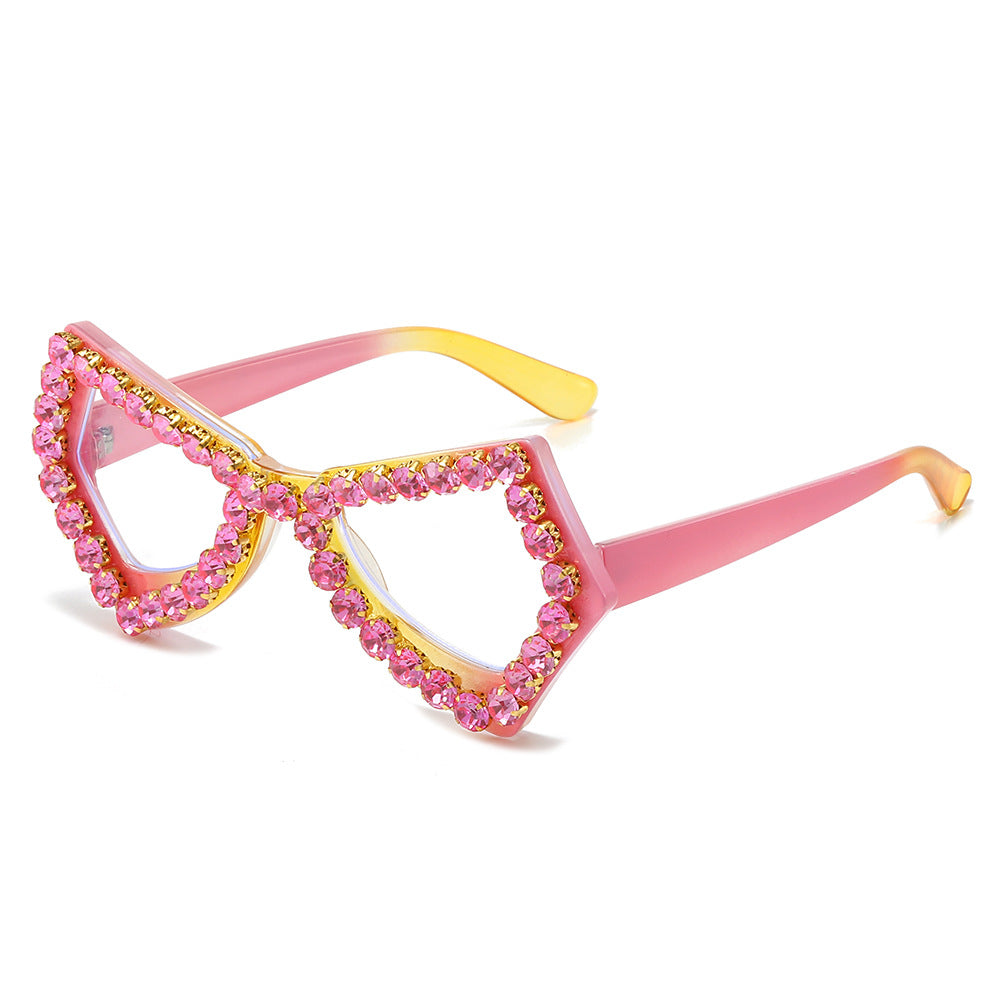 Wholesale Large Frame Diamond Butterfly Eyeglass Frames