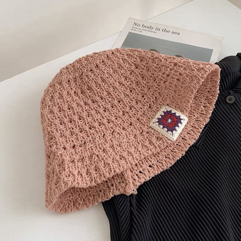 Wholesale Hook Flower Woven Hollow Pastoral Style Bucket Hat