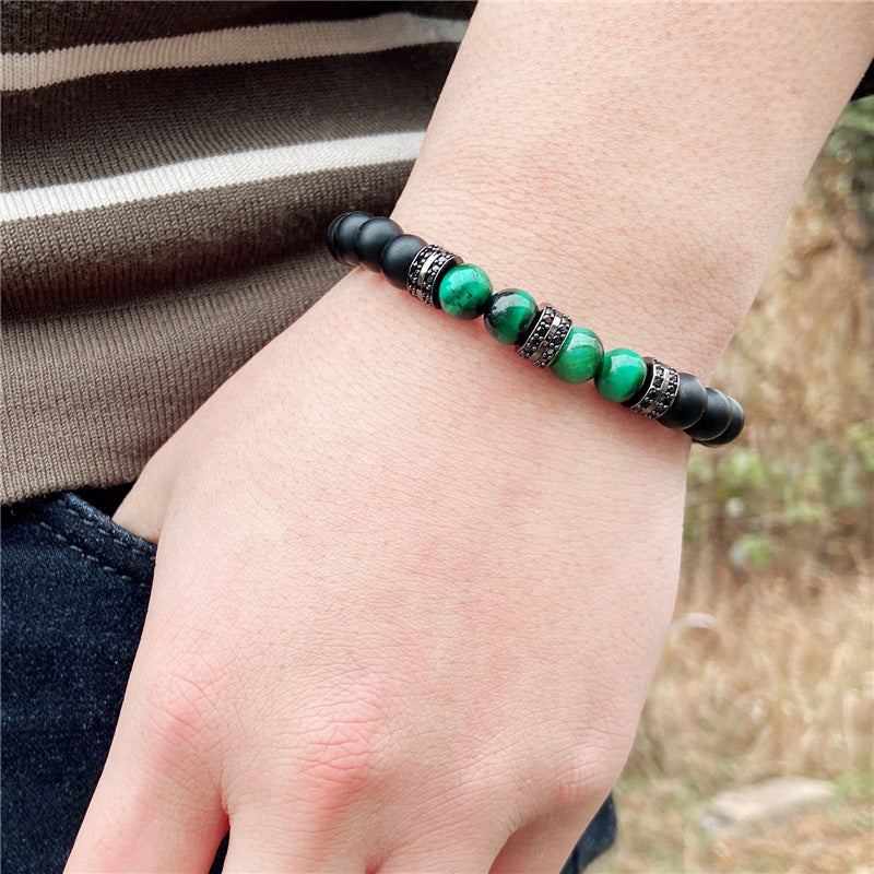 Cuentas de ojo de tigre de piedra natural al por mayor cuentas mate de micro estacionamiento tejido