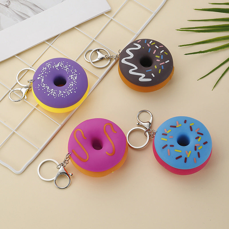Wholesale Silicone Donut Pinch Music Keychain
