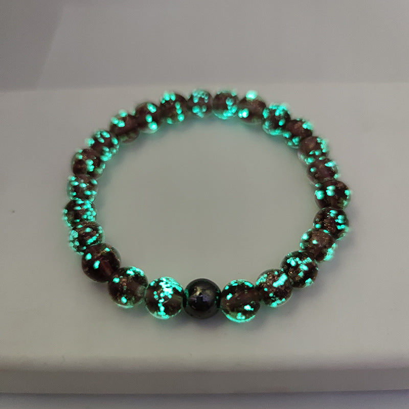 Wholesale Starry Sky Glass Golden Sands Healing Crystal Luminous Bracelet