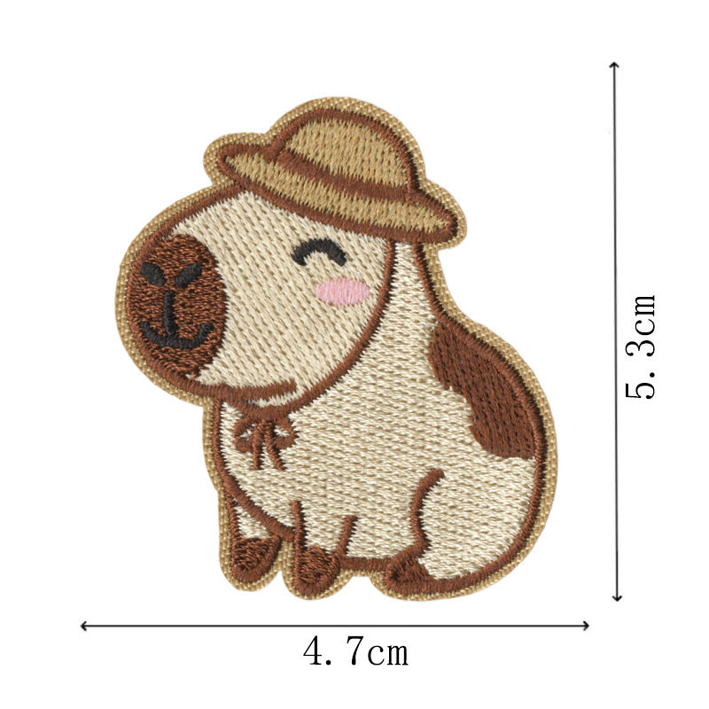 Wholesale 9 Pack Trendy Iron On Capybara Embroidery Patches For DIY Clothing Bags And Towel Decoration