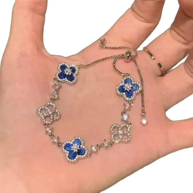 Wholesale Bracelet with Shiny Natural Lucky Four-Leaf Clover Luxury Jewelry