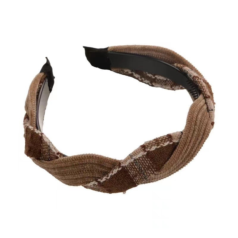 Wholesale Fabric Wide Edge Fried Dough Twists Hair Hoop