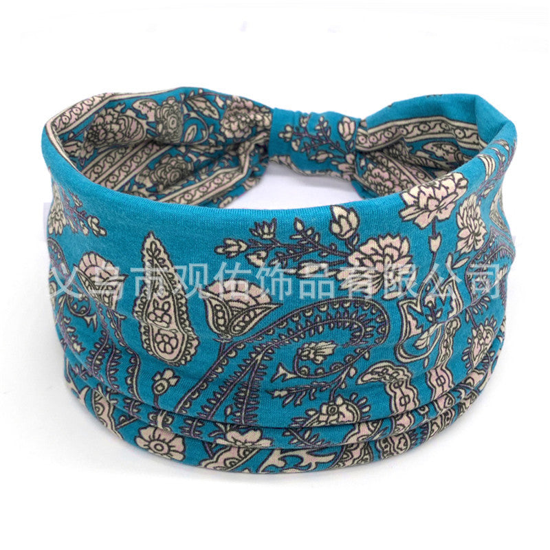 Wholesale Printed Women's Wide-brimmed Sports Women's Sweat-absorbing Headscarf