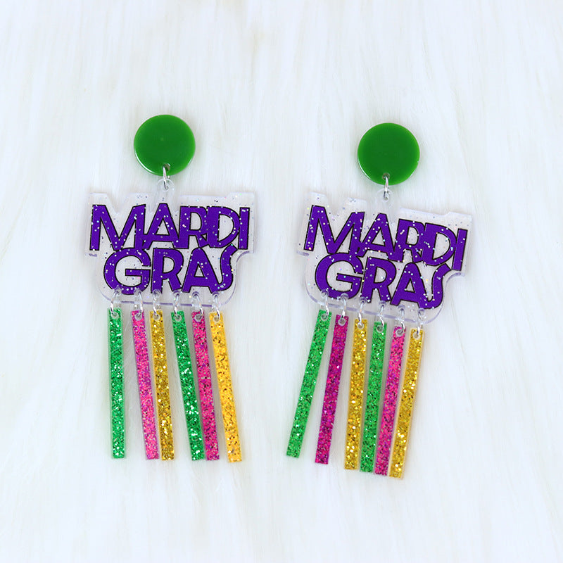 Wholesale Christmas Cake Christmas Tree Acrylic Earrings