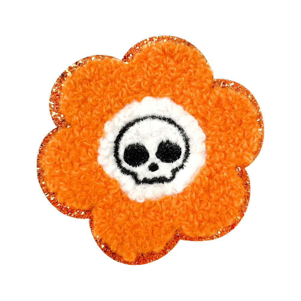 Wholesale Embroidered  Iron On Patches 15 Pcs Cartoon Ghost Pumpkin Skeleton Mushroom Designs For Clothing DIY Party
