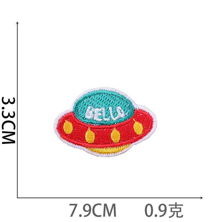 Wholesale Polyester Iron On Astronaut Embroidery Patches Space Rocket Planet Decorative Badges For Clothing Everyday Use