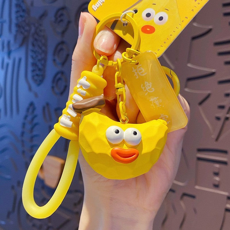 Wholesale Creative Wood Carving Style Vegetables and Fruits Series Watermelon Resin Keychain