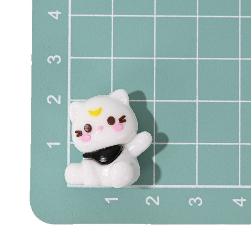 Wholesale 10pcs/pack  Colorful Cute Cat Rubber Beads 3D Focal Beads