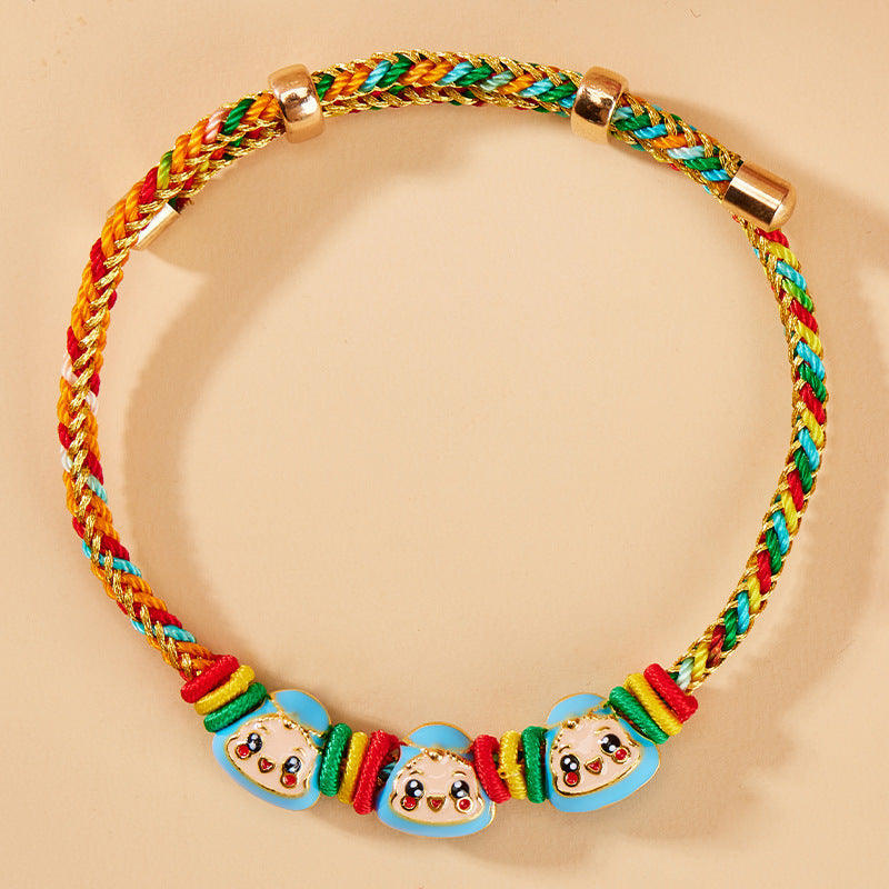 Wholesale Five-colored rope woven rice dumpling ethnic style bracelet