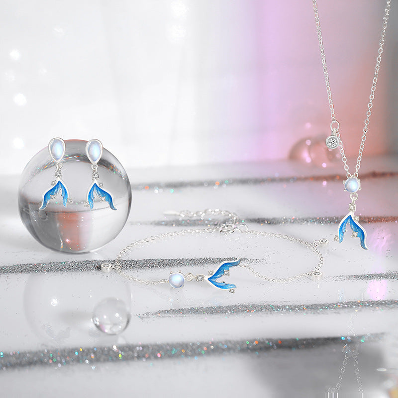 Wholesale Sterling Silver Mermaid Tail Moonstone Bracelet