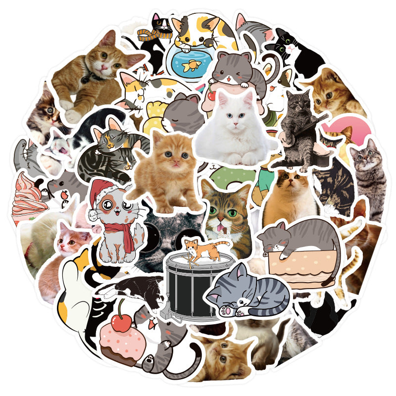 Wholesale 100 Cartoon Cute Kittens and Puppies Waterproof Vinyl Stickers
