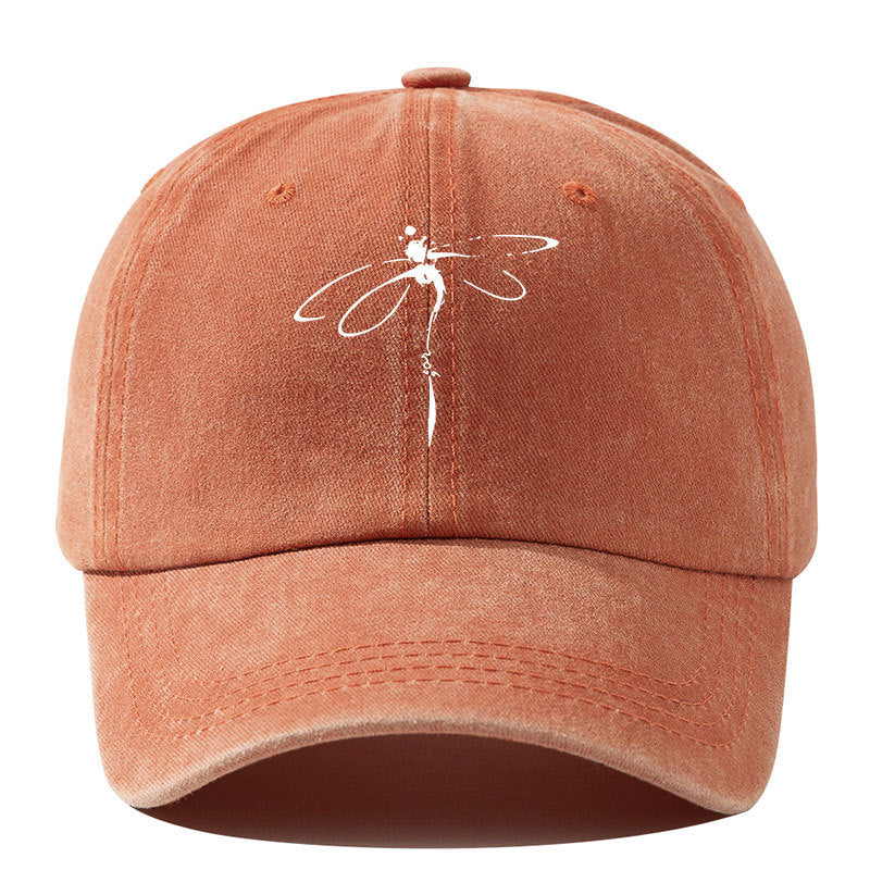 Wholesale Dragonfly Print Washed Distressed Baseball Cap