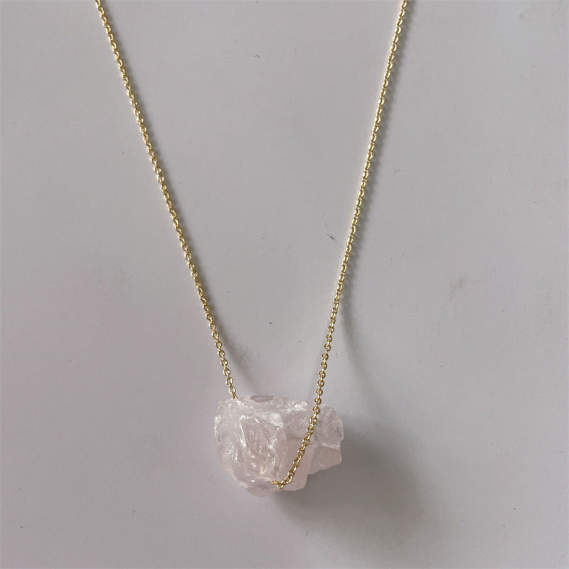 Wholesale Crystal Rough Stone Irregular Natural Stone Pendant Necklace