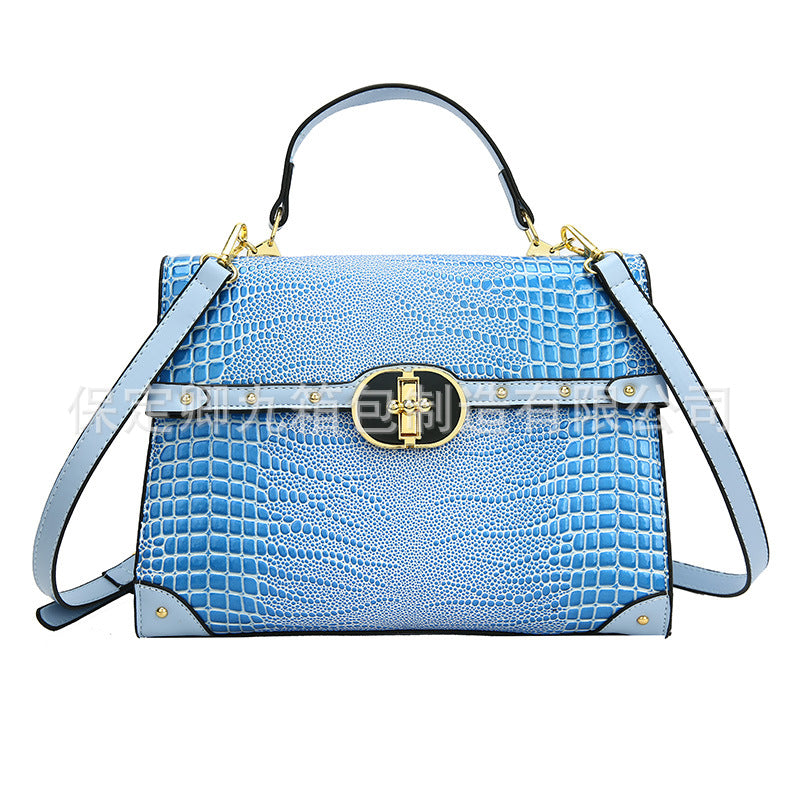 Wholesale 2023 Autumn and Winter PU Crocodile Pattern Handheld Shoulder Crossbody Bag