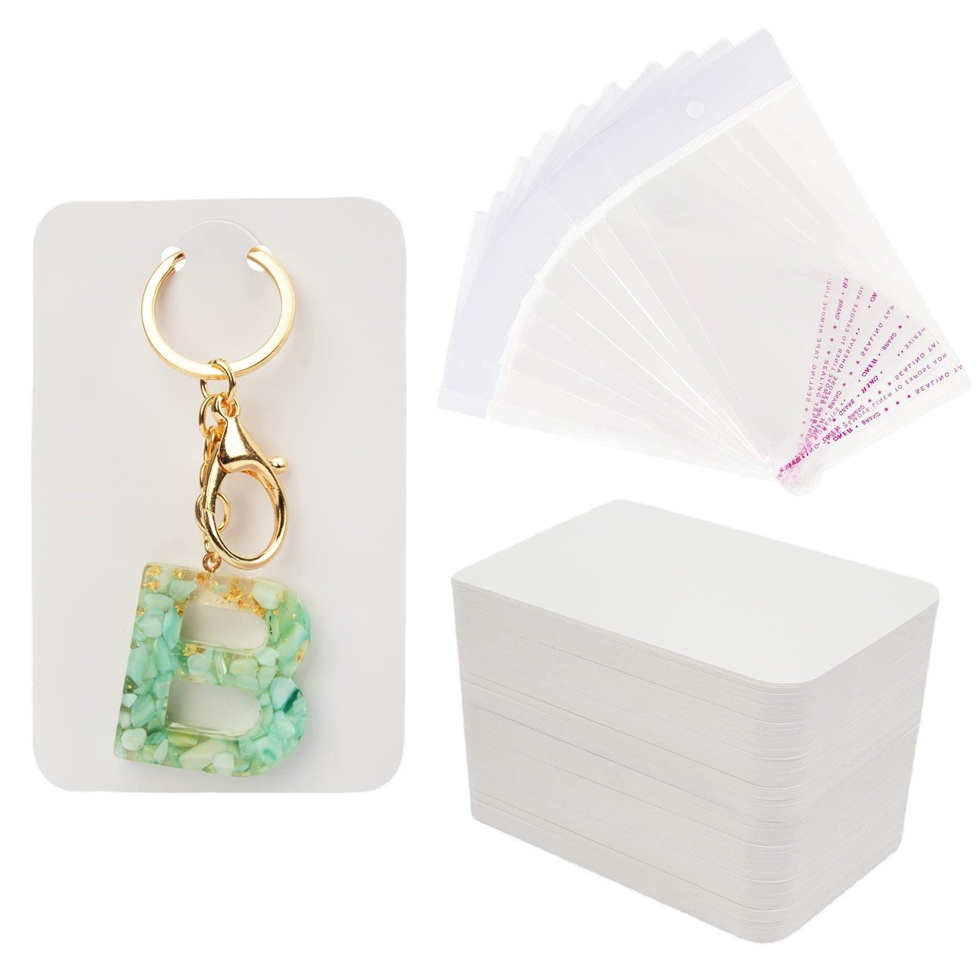Wholesale Colored letter kraft paper card keychain