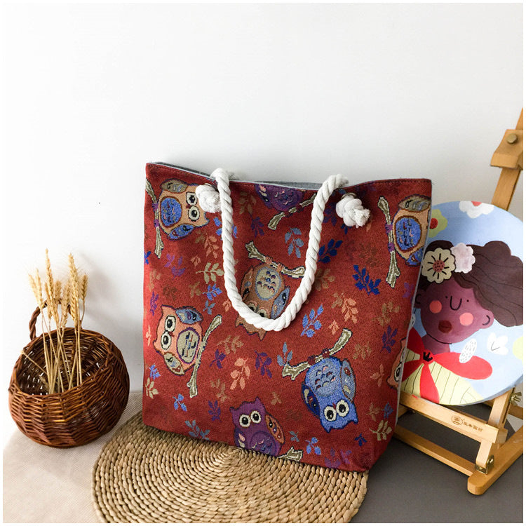 Wholesale Canvas Embroidery Knitting Bag