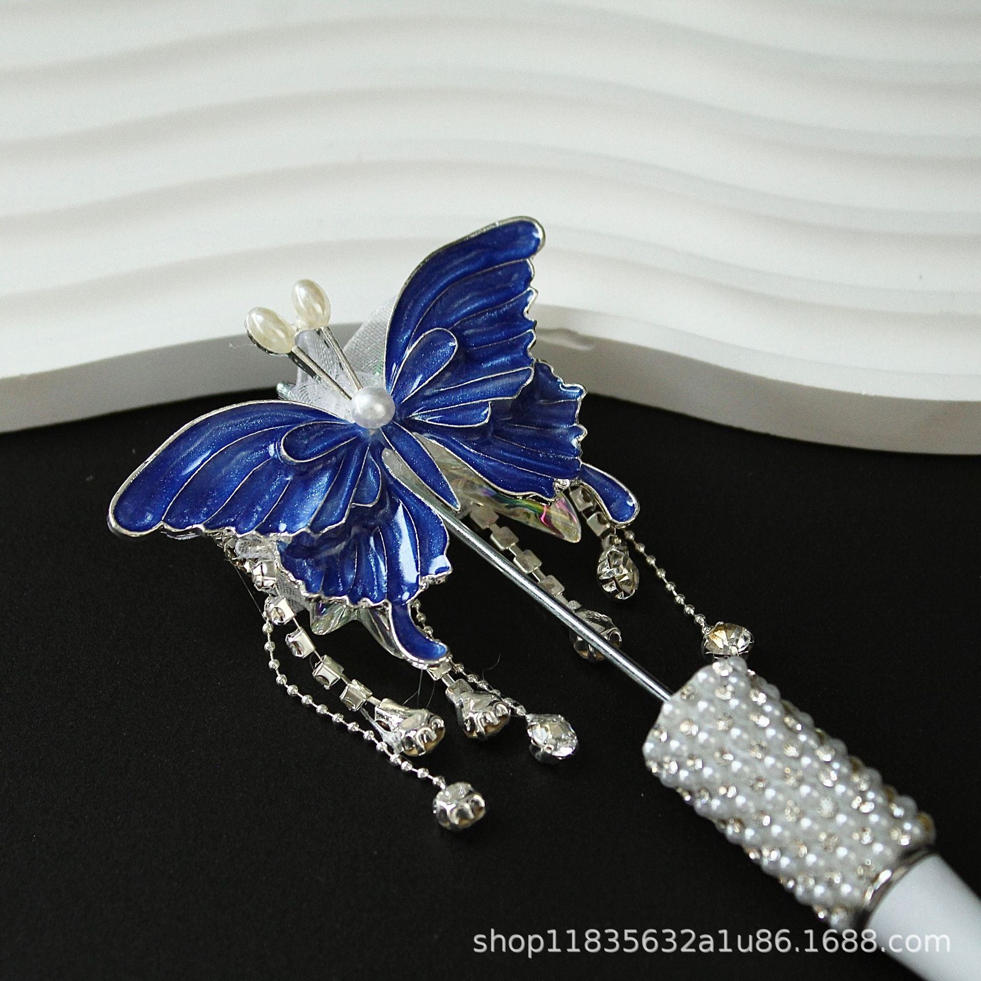 Wholesale 10pcs colored butterfly diamond ball tassel beads