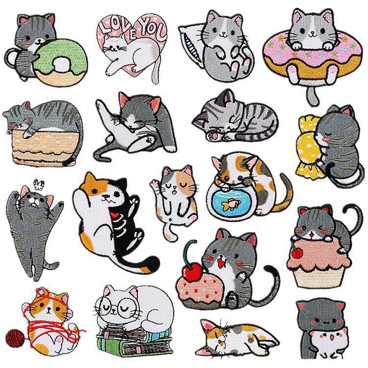 Wholesale Black Cat Series Embroidered Applique  DIY Patches