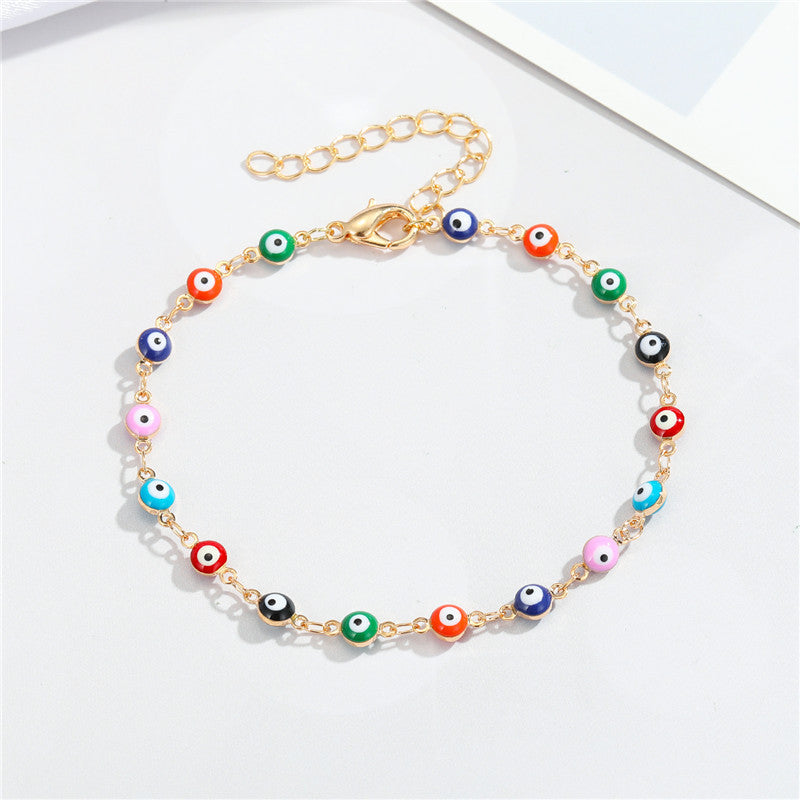 Wholesale Color Irregular Shape Peach Heart Round Drop Shape Alloy Anklets