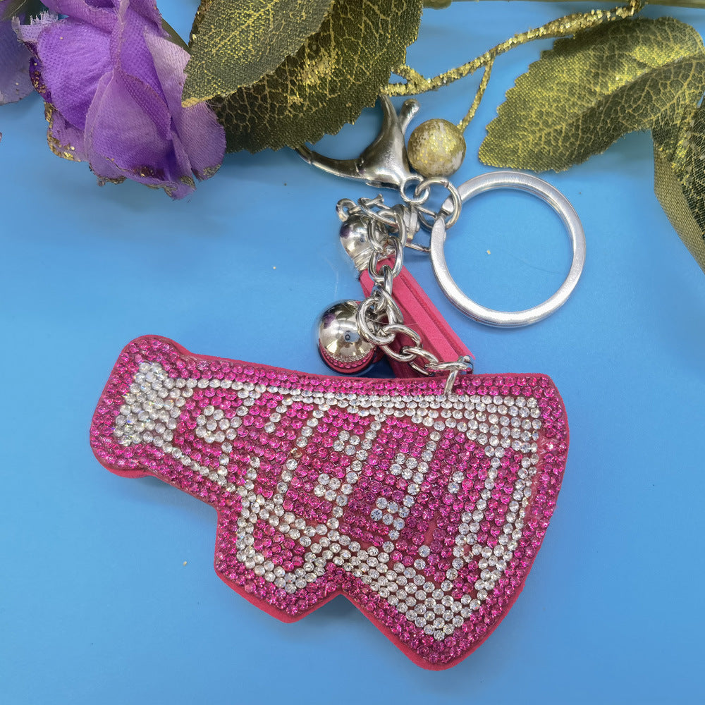 Wholesale 4pcs diamond-encrusted English letter CHEER key chain