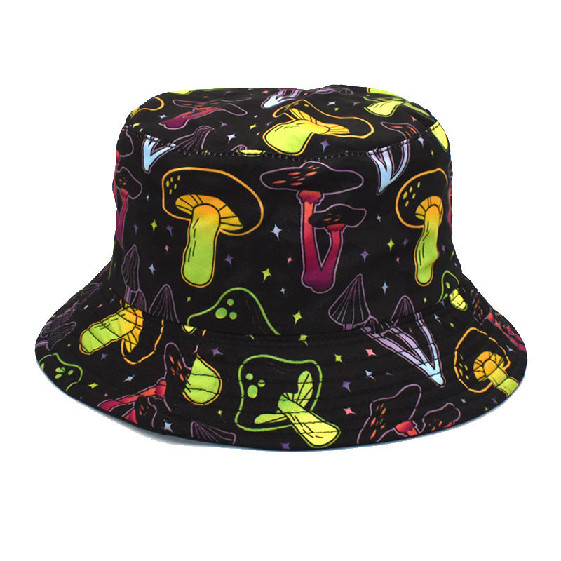 Wholesale Colorful Mushroom Pattern Foldable Outdoor Bucket Hat